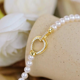 C505 6-9mm 925 Sterling Silver 18K Gold Plated Pearl Clasp for Jewelry Wholesale Metal Cord Ends Clasp Necklace/bracelet Clasp