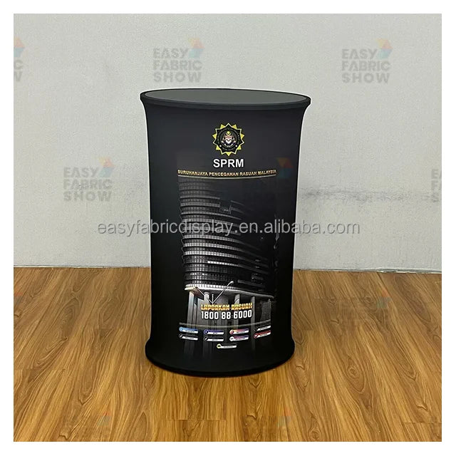 Custom Portable Counter Foldable Stretch Fabric with Tubular Aluminium Poles Indoor Advertising-Dye Sublimation Printing