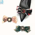 Detachable Glass Crystal Shoe Clips Fabric Bowknot Buckles Decoration Women Heels Ornaments