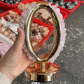 Natural Stone Crystal Lamp Healing Stone Amethyst Crystal Eco-friendly 21cm Night Light Crystal Crafts Golden Frame Bedroom