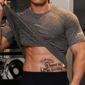 Men's Crew Neck Quick Dry T Shirt Athletic Casual Reflective Print Short Sleeve Tee Shirts