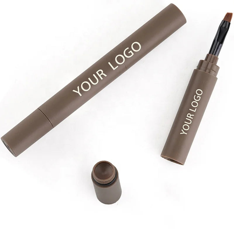 No Logo Double-Ended Eyebrow Pomade Long-Lasting Mineral Gel Cream for Waterproof Eye Makeup