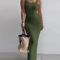 New Summer Women's Clothing Ladies Dresses Suspender Slim Tight Casual Maxi Dress