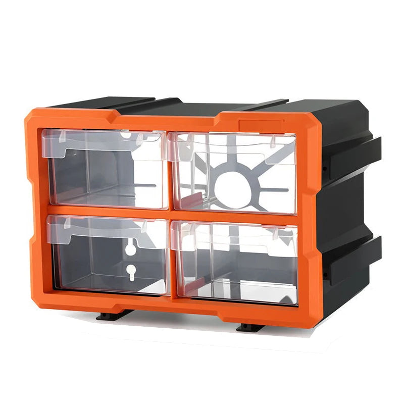 Durable PP Plastic Rectangle Storage Box Hardware Organizer Industrial Style Multifunction Design Five-Tier Toolbox Parts