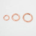 Nolvo World Rose Gold 3 Size 20-25-34mm Metal Trigger Snap Clip Metal Gate Clasp Spring O Ring Openable Round O Ring