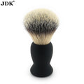 Soft Feeling Rubber Handle Barber Brush Custom Logo Facial Cleansing Synthetic Bristle Hair Black Shaving Beard Brush for Men