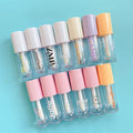 LZ Pack MOQ 100pcs Yellow Cream Purple Black White Pink Big Wand Lip Gloss Tubes 6.5ML Lip Gloss Bottles With Custom Logo
