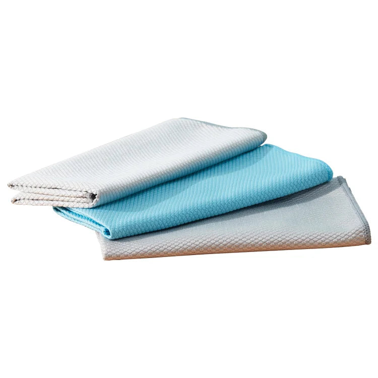 Bearfamily Fishing Scale Window Towel Water Absorption Microfibre Glass Cleaning Cloth 30x30