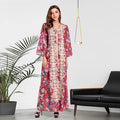 Middle East 2021 Sweet Long Handmade Embroidered Turkey Abaya Muslim Dress Fashion Women Abaya Dubai Arabian Dress