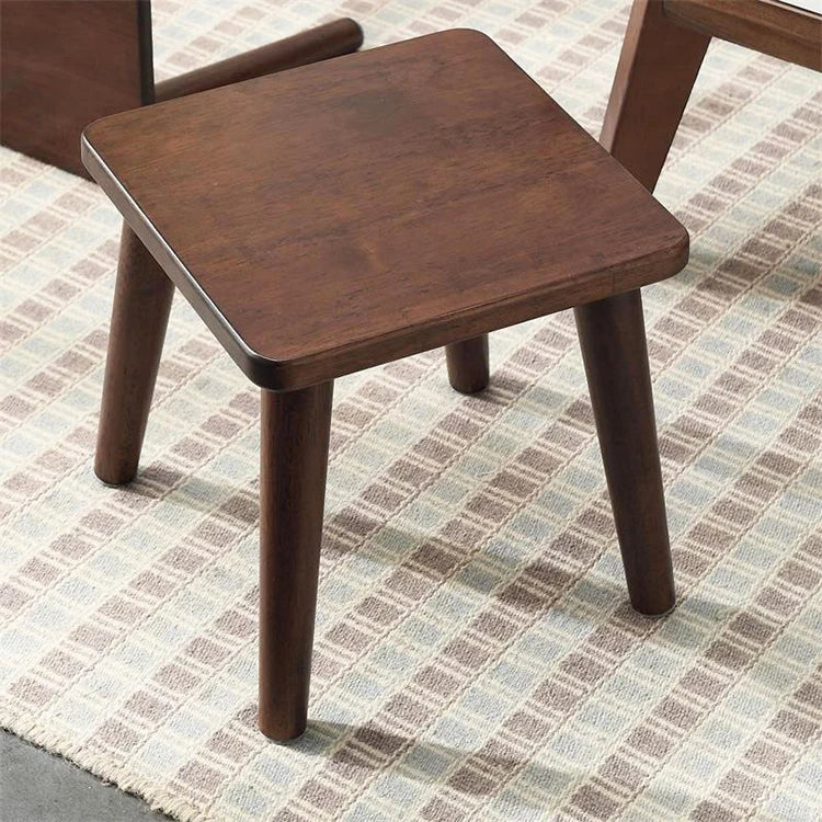 Solid Wood Retro Small Stool Living Room Home Leisure Chair Simple Easy Installation Small Stool