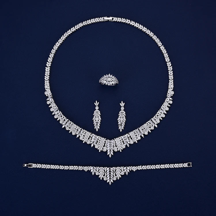 Jewelry Set Echsio Luxury Vintage Elegant Delicate Women Wedding Bridal Jewelry Set for Wedding Party CN1419 Conjunto De Joyas