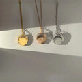 Custom Rotating Pendant Necklace Personalized Jewelry Stainless Steel Engravd Letter Blank Charms Necklaces
