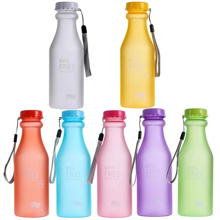 Custom Transparent Recycled Sport Plastic Water Bottle BPA Free New Summer Design for Children Reusable for Travel or Camping