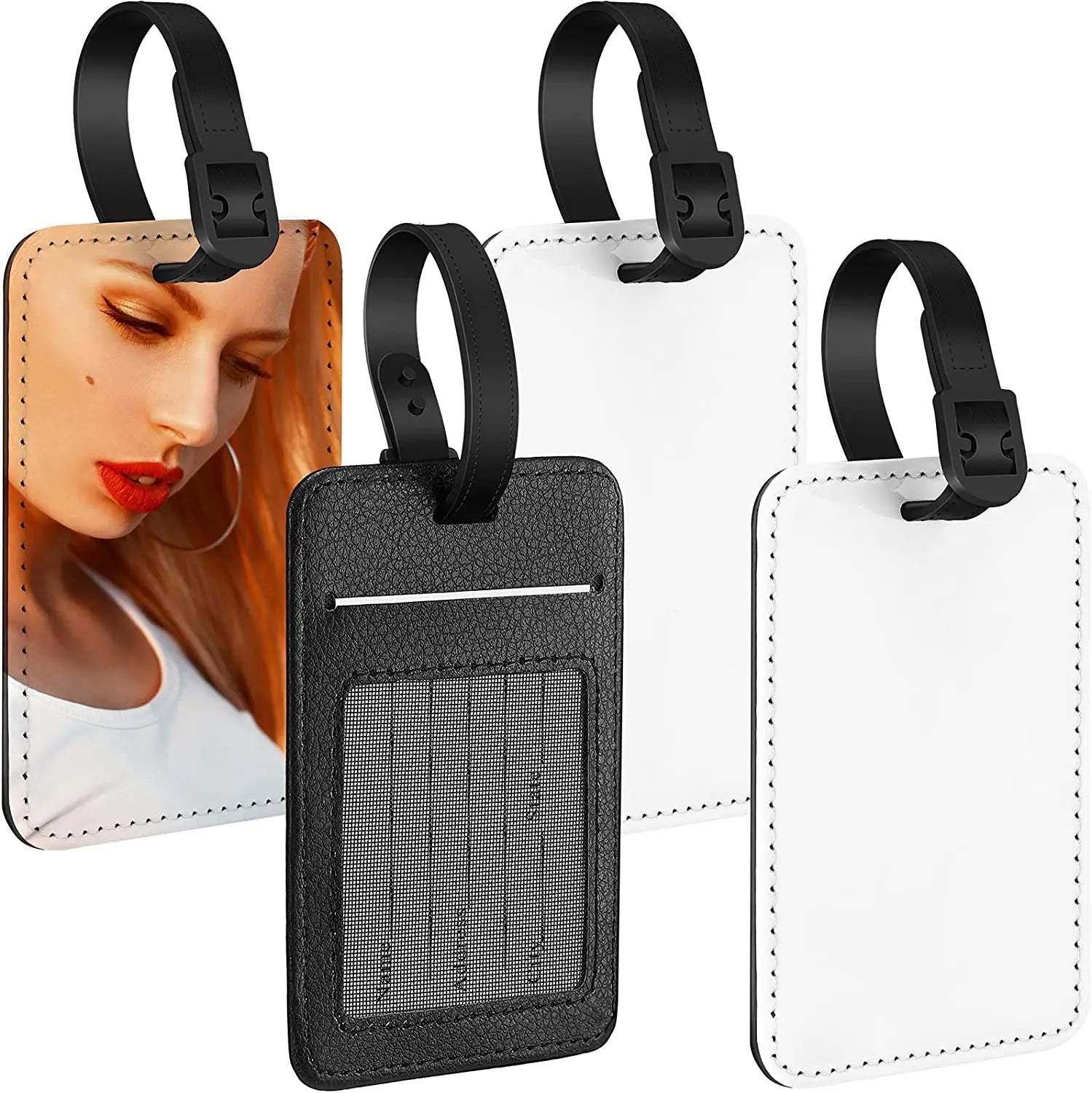 Spot Low MOQ PU Blank Sublimation Baggage Tag Custom Print Your Picture Baggage Tag