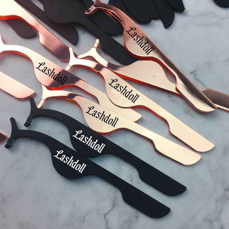 Wholesale Rose Gold Full Strip Eyelashes Tweezers Private Label Stainless Steel Rounded Eyelash Extension Tweezers