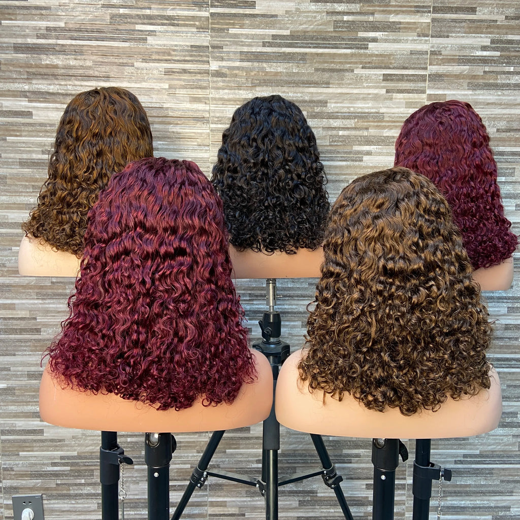 Wholesale Roma Curly 13x4 Lace Frontal bob WigBrazilian Remy Hair Roma Curly 100% Human Hair WigColors Bob Wigs