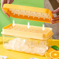 Easy Release 64 Ice Cube Molds Container Ice Scoop Silicone Base 32 Ice Cube Tray with Lid and Bin for Freezer
