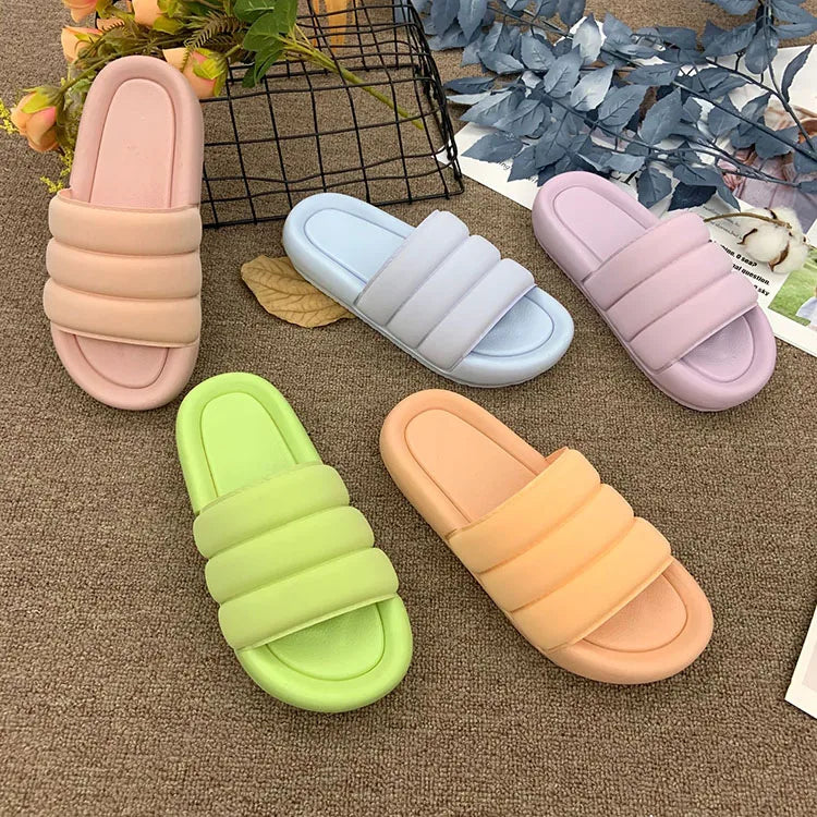 2023 High Quality EVA Hot Sales Thick Sole Comfy Soft Summer Puff Sofa Padded Slides Slippers
