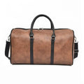 Customized Logo Pu Leather Travelling Duffel Bag Oversize Holdall Luggage Gym Bag Men Weekend Overnight Duffel Bag