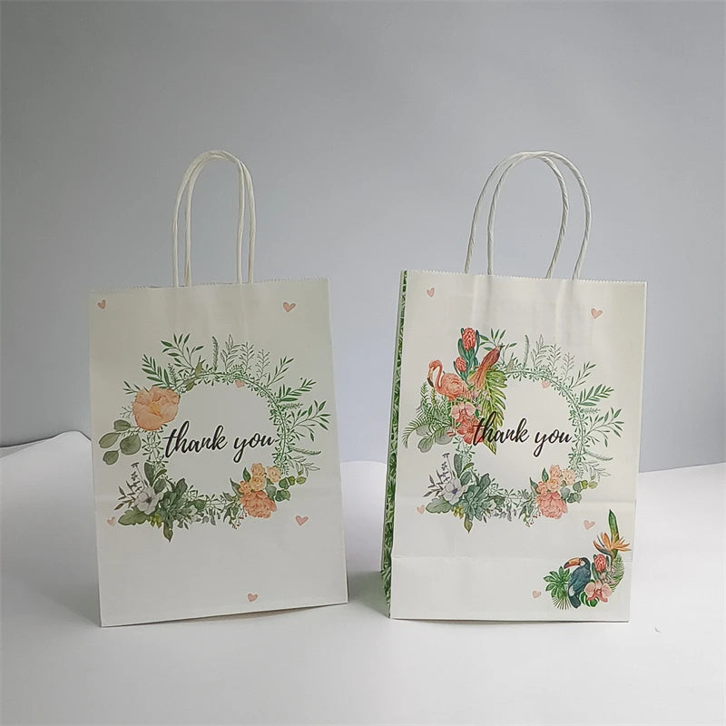 Thank You Kraft Paper Gift Packing Tote Bag Cookie Candy Favor Bag for Birthday Baby Shower Wedding Party Decoration