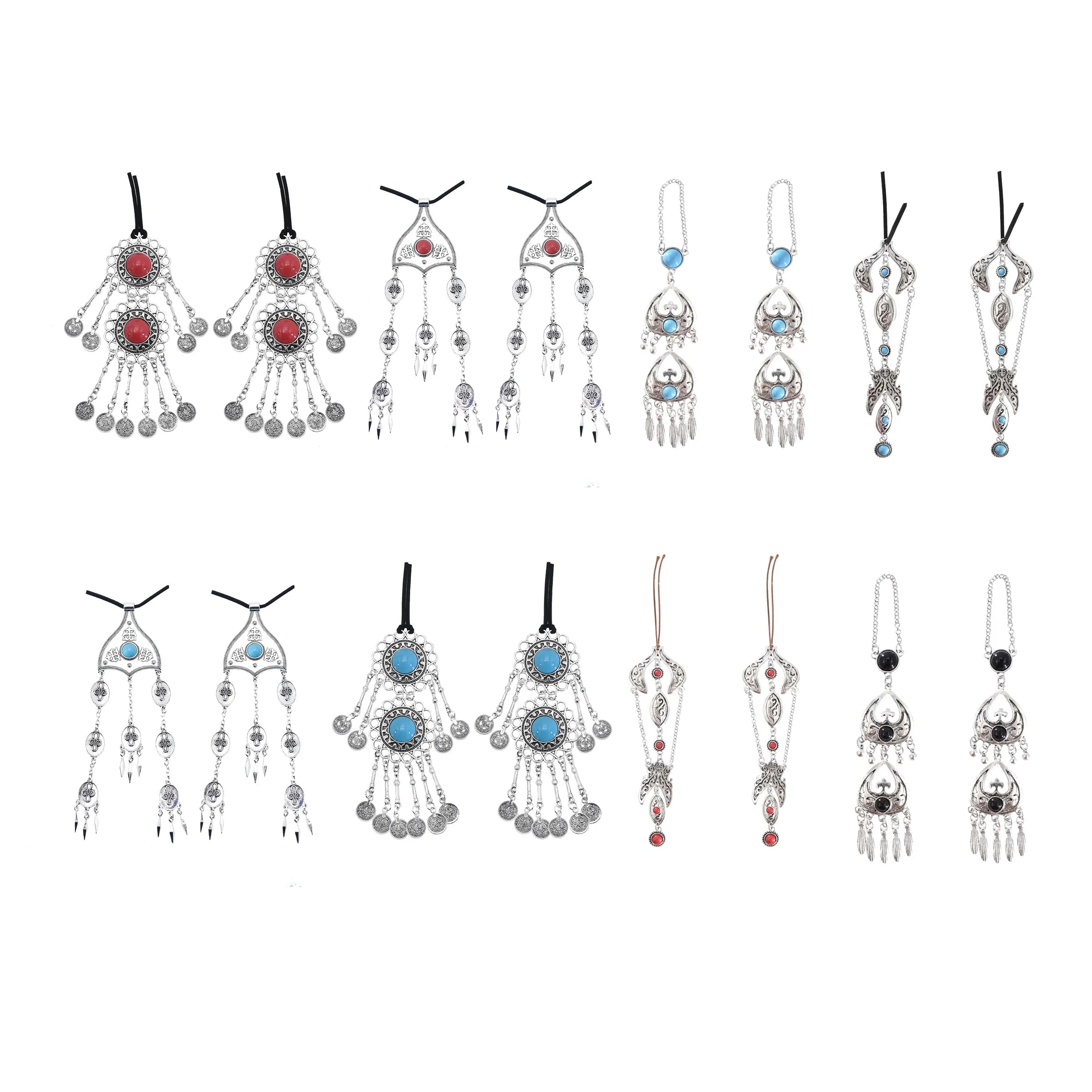 Kazakh Ethnic Tribal Pendant Handmade Turkish Charms Jewelry Festival Silver Ethnic Turkish India Tribal Accessories