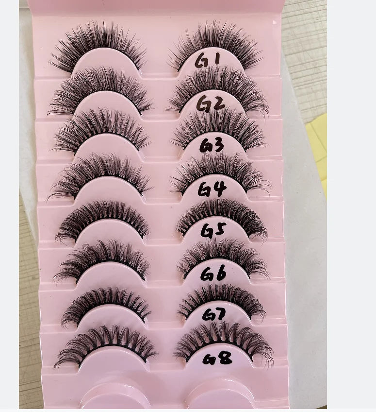 New False Eyelashes 5/10 Pairs 3D Synthetic Hair Corner Half Lashes Natural Dramatic Volume Fake Eyelash Extension Makeup