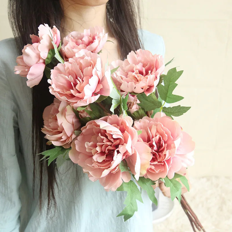 M514 Wedding Home Decor Artificial Ted Bakerthistle Peonie Silk Flower Ted Bakerpure Peony Wholesale