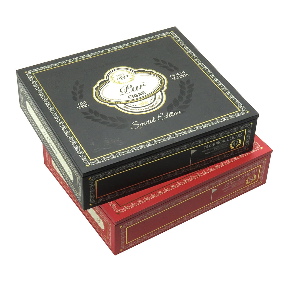 Custom Cigar Luxury Presentation Box with Logo Gold Stamping Pantone Color Glossy Matt Lamination Embossing