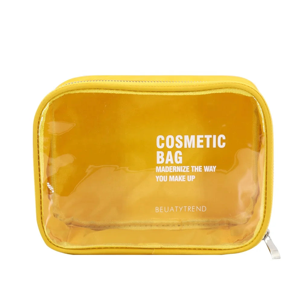 Wholesale OEM Hot Selling Custom Logo Fashion Woman Brush Personalised Make up Bag  Ziplock Clear Cosmetic Bags Cases Makeup Eco