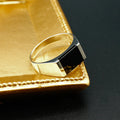 Fashion Sterling 925 Silver  Classic Wedding Ring for Men`s Men Rings Silver Stones Rings Custom Nature Black Agate Setting
