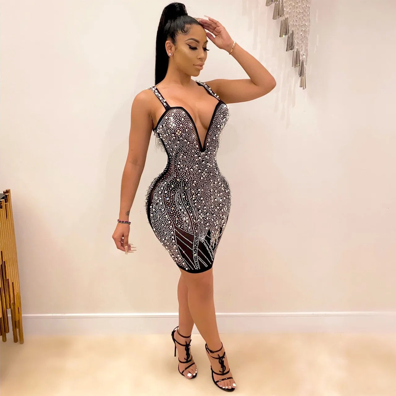 Sequin Ladies Bodycon Night Womens Club Wear Dresses