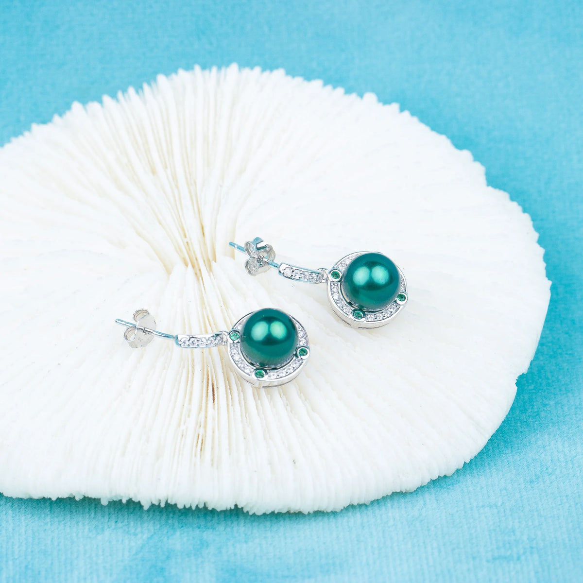 E030615 S925 Pearl Earring 925 Sterling Silver DIY 7-8mm Natural Freshwater Pearl Stud Earring for Women MegaBDM