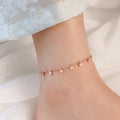 Waterproof Fashion Women Jewelry Disc Dangles 18k Gold Plated Ladies Wholesale Stainless Steel Anklet
