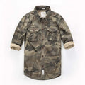 Quality Outdoor Men's Camouflage Casual Cargo Full Sleeve Quick Drying Mesh Breathable 100% Cotton Shirt Training