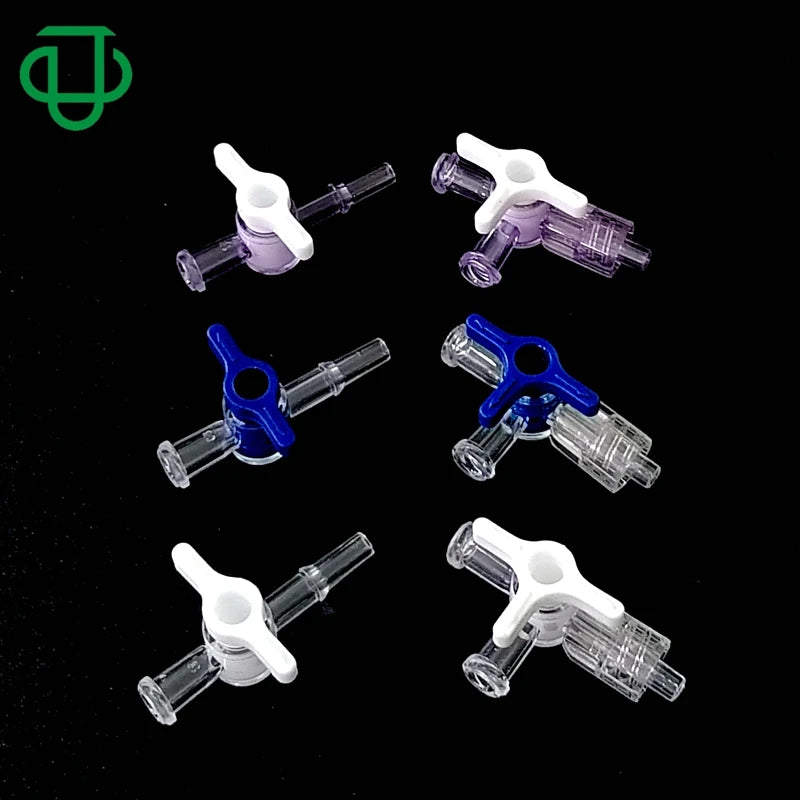 JU Small One Way Stopcock Luer Valve Plastic Three Ways Flow Control Luer Stopcock Valve MegaBDM