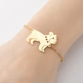 Cute Waterproof Silver 18K Gold Plated Stainless Steel Women Charm Habal Dog Bracelet Jewelry