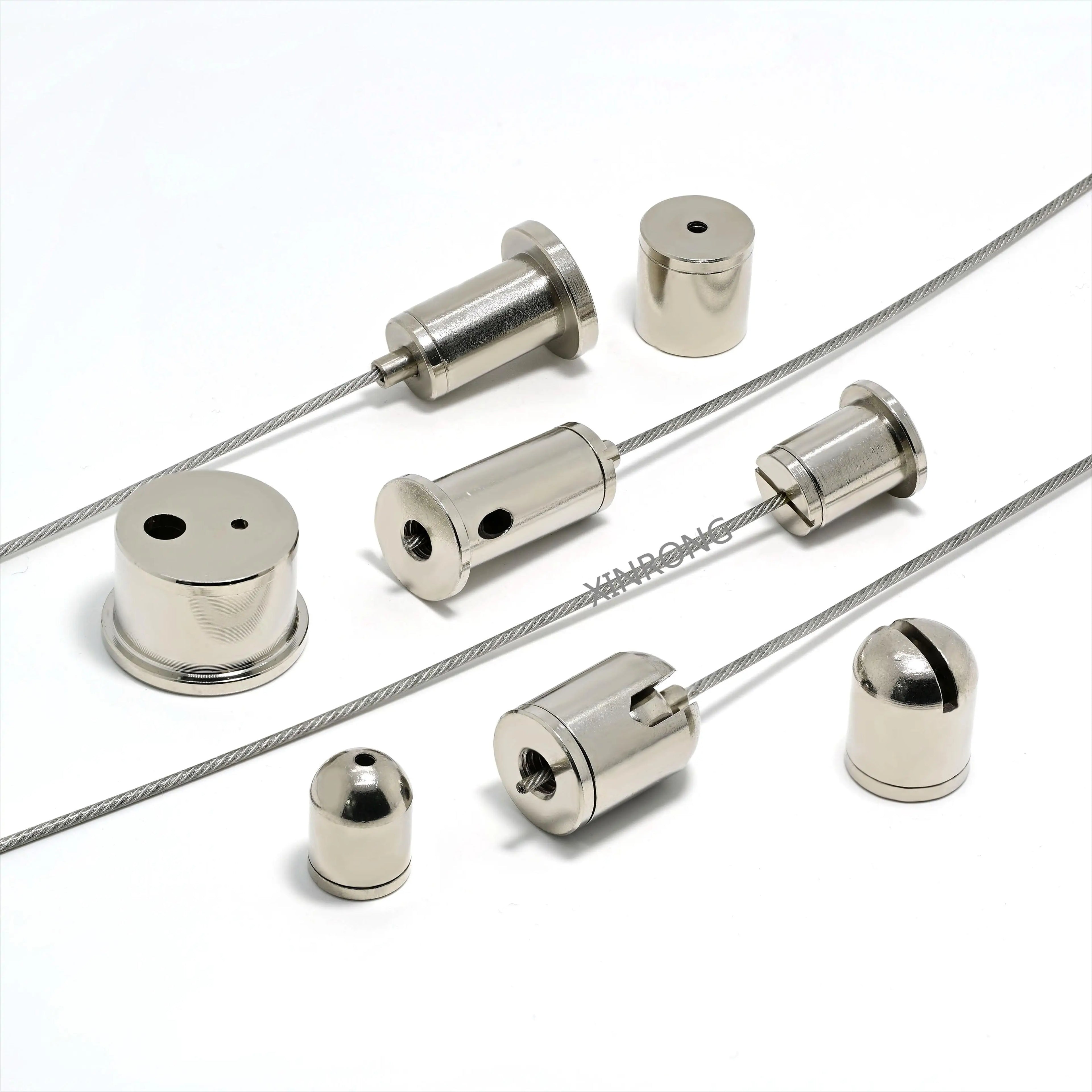 Heavy Duty Wire Rope Fittings LED Panel Lighting Suspension Kit - Adjustable Stainless Steel Cable Gripper & Ceiling Attachment
