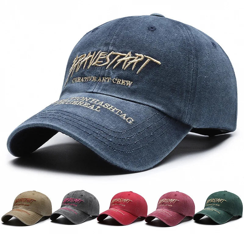 Unisex New Faded Washed Vintage Embroidered Letter Fashion Casual Hat in Stock Baseball Cap