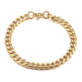 Premium Gold Plated Basic Bracelets Hypoallergenic Stainless Steel Bracelets 5/7/9/11mm Cuban Chain Bracelet for Women Gift