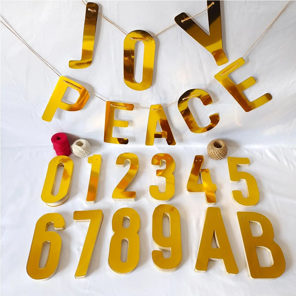 Custom Promotional Flags Banners Happy Birthday Glitter Paper Banner