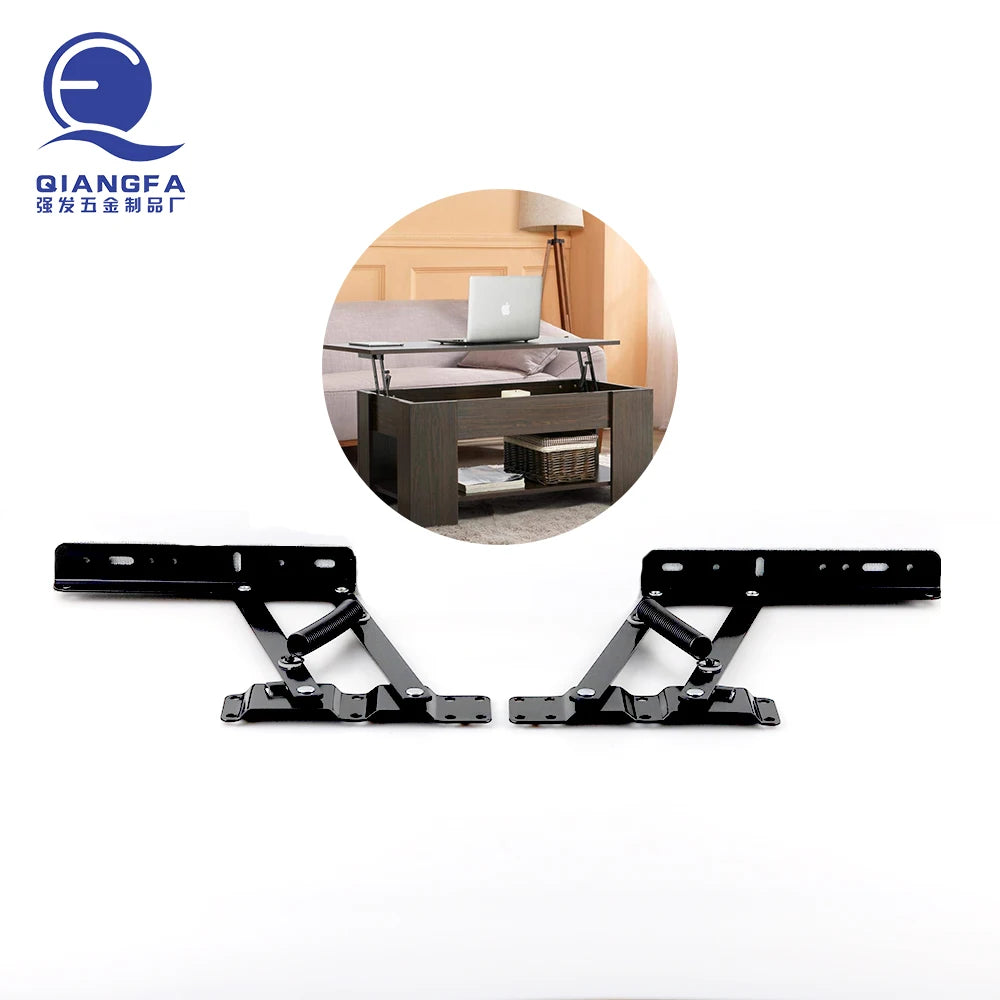 2Pcs Furniture Mechanism Folding Spring Tea Table Lift Top Coffee Table Lifting Rack Shelf Cabinet Hinges for Coffee Table