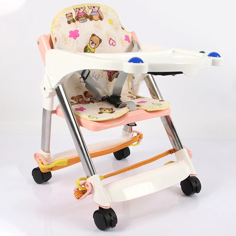Silla Comedor Para Bebe Kids' Baby Eating Dining Booster Chair Foldable Baby Feeding High Chairs 3 in 1 for Children