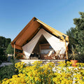 Outdoor Villa Big Family Resort Luxury Safari Glamping Tent With Wooden Pole