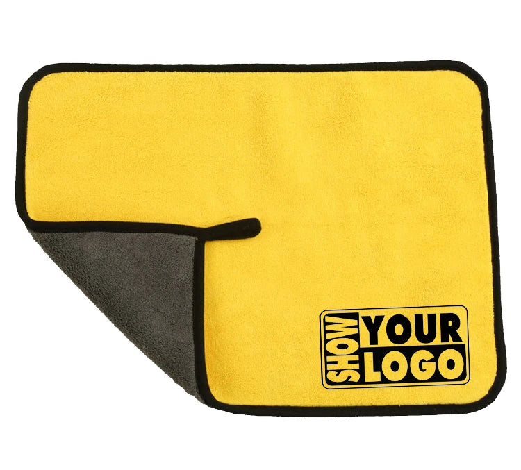 Multipurpose Plush Microfiber Edgeless Cleaning Cloth Towel for Household Car Washing Drying & Auto Detailing Custom logo
