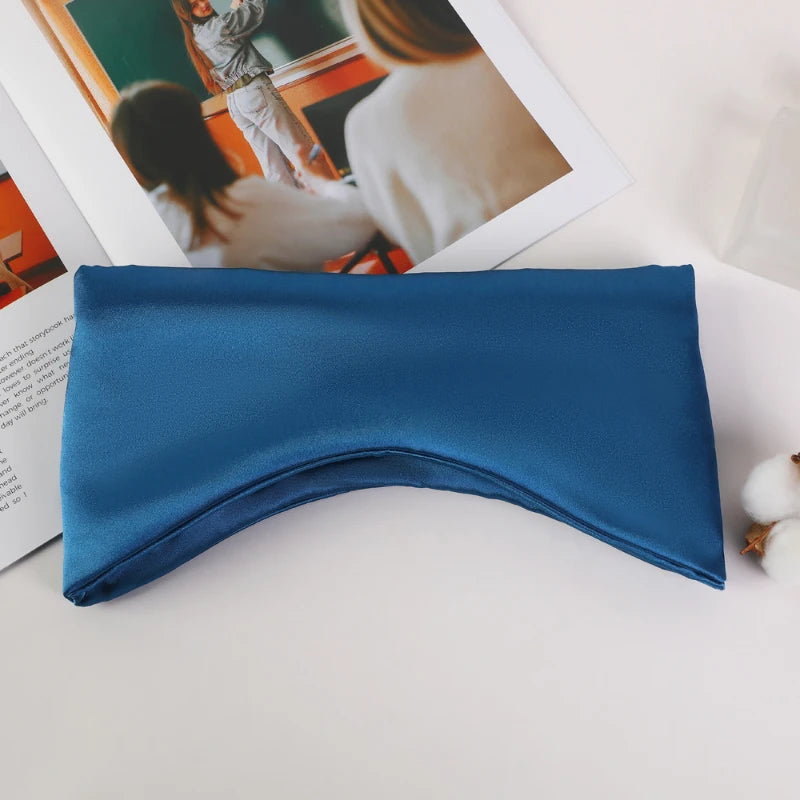 Full Size Large Blackout Sleep Eye Mask Cool and Breathable Satin Sleeping Mask with Adjustable Magic Tape Strap