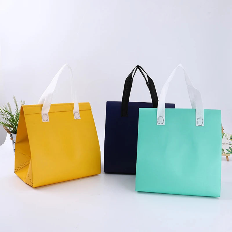 Thermal Non-woven FabricMilk Tea Delivery Bag Freshness Preservation Film Fast Food Takeaway PackagingBag Customizable Handbag