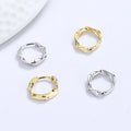 Fashion Jewelry 925 Sterling Silver Minimalist Earrings Geometric Mobius Twist Wave Line Shape Gold Plated Hoop Earrings