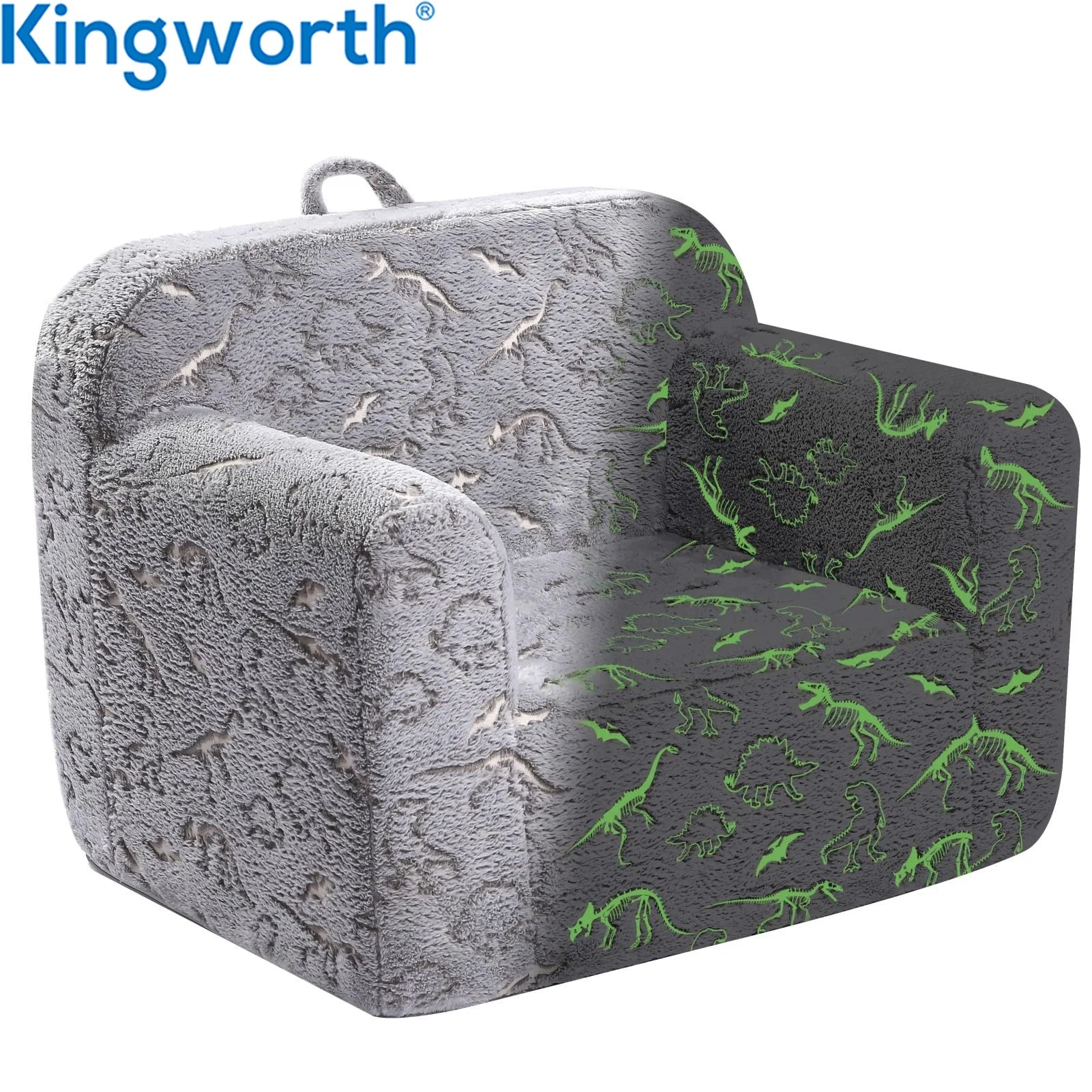 Kingworth Children Furniture Soft Glow in the Dark Cuddly Kids Toddler Foam Chair for Children