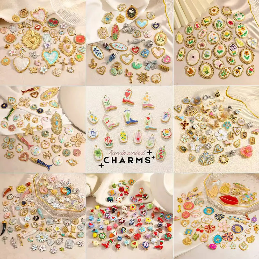 SUMMLY Handmade DIY Bikini Pendant Sea Animal Style Accessories 18K Gold Plated Stainless Steel Charms Fashion Jewelry