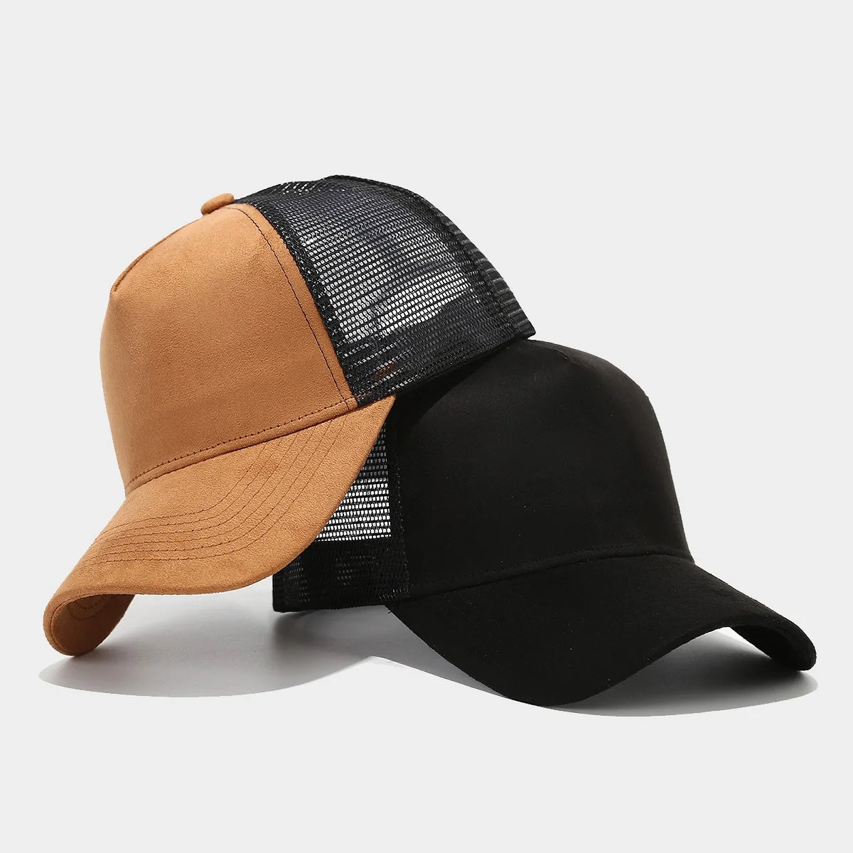 Custom Made 5 Panel Suede Baseball Trucker Hat Cap Unisex Mesh with Own Logo Wholesale Fashion Hip Hop Casual Beach Style Common